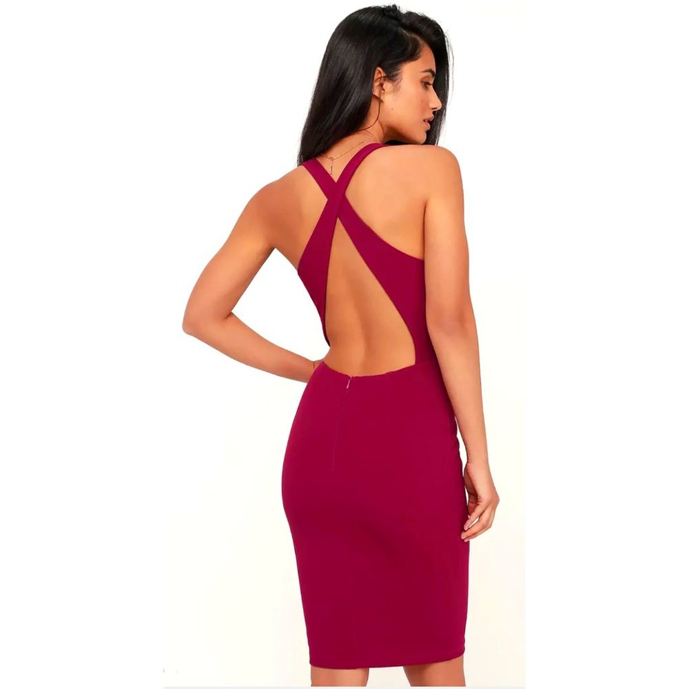 Count the Stars Fuchsia Backless Bodycon Dress